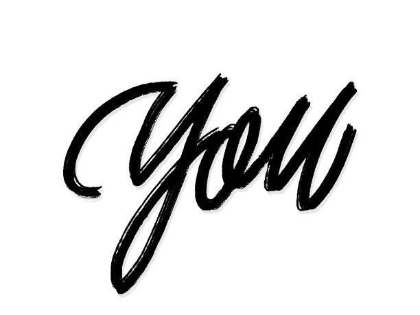 你。手写字母孤立的白色背景。向量模板海报，社交网络，横幅，卡片。图片下载