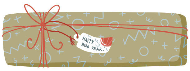 带有标签的矩形礼品盒的极简主义插图图片下载