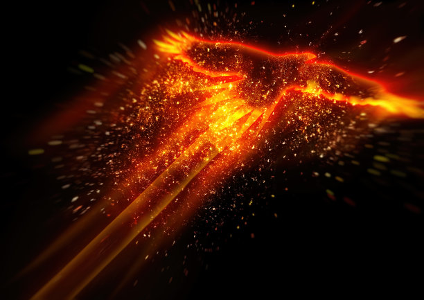 一只凤凰在夜空中扇动的插图图片下载