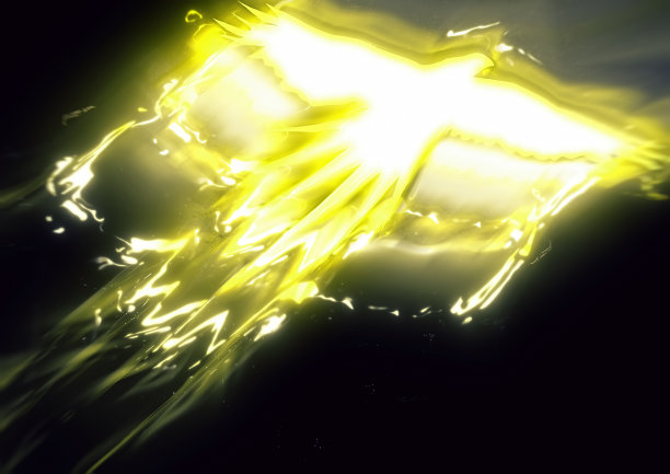 一只凤凰在夜空中扇动的插图图片下载