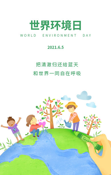 创意简约清晰世界环境日手机海报图片下载