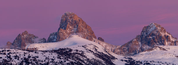 怀俄明州大提顿山的日落图片下载