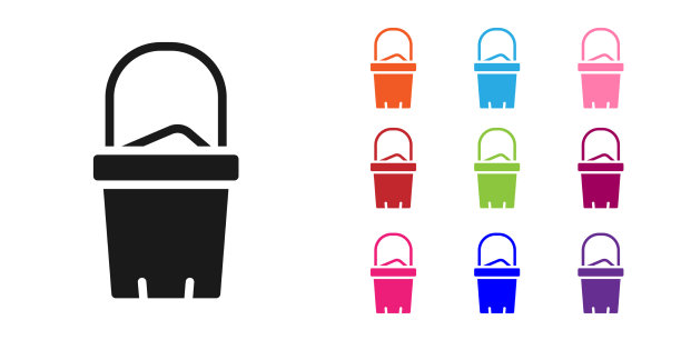 黑色沙桶图标孤立于白色图片下载