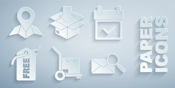 在手推车和箱子日历上打勾图片下载