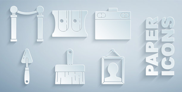 设置油漆刷图形板调色板刀图片下载