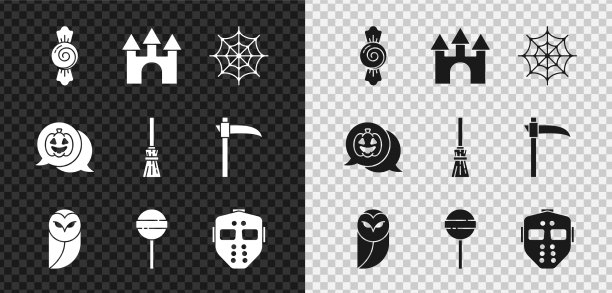 设置糖果城堡蜘蛛网猫头鹰棒棒糖图片下载