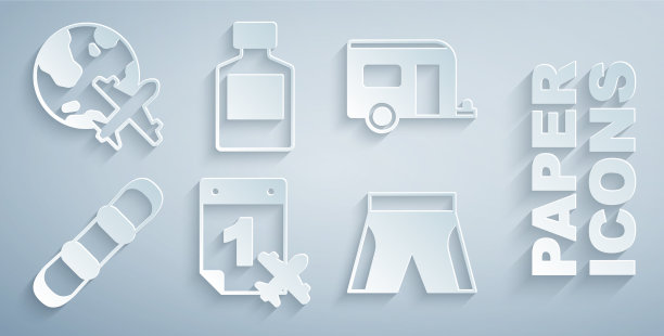 设置日历和飞机房车露营拖车图片下载