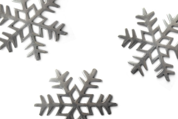 银色雪花的形状。图片下载