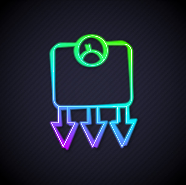 发光的霓虹灯线减肥图标孤立图片下载