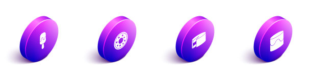 设置等距冰淇淋甜甜圈蛋糕和图标图片下载