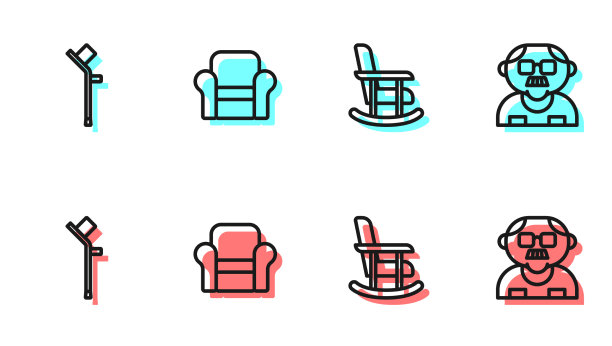 设置行摇椅拐杖或拐杖图片下载