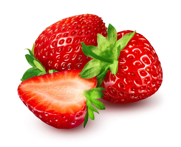草莓孤立在白色背景图片下载