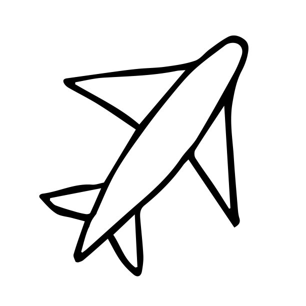 矢量飞机在涂鸦风格的白色背景上是孤立的。图片下载