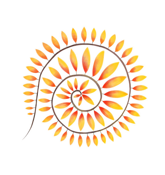 黄色和橙色水彩画花卉设计元素图片下载