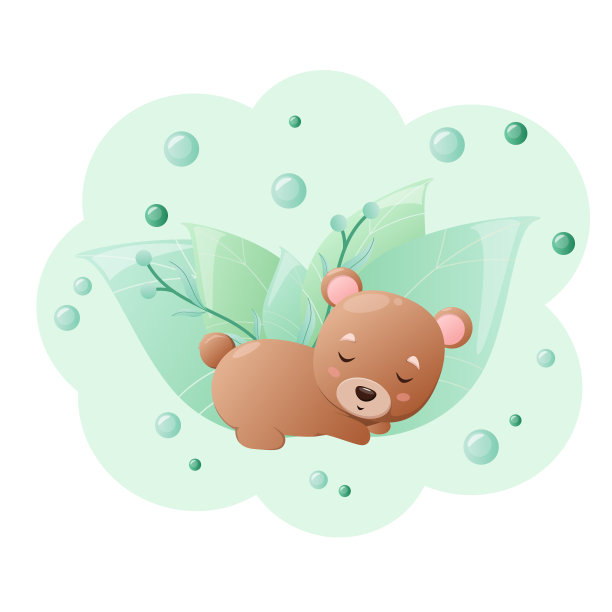 这只可爱的熊正在睡觉图片下载