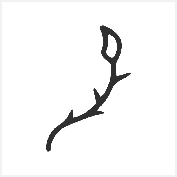 涂鸦分支与叶图标孤立。素描矢量插图。每股收益10图片下载