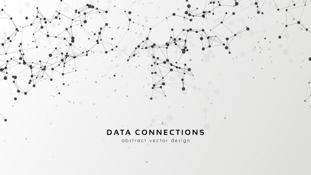 抽象网格矢量背景。未来技术风格的卡片。三维空间中的线，点，平面。图片下载