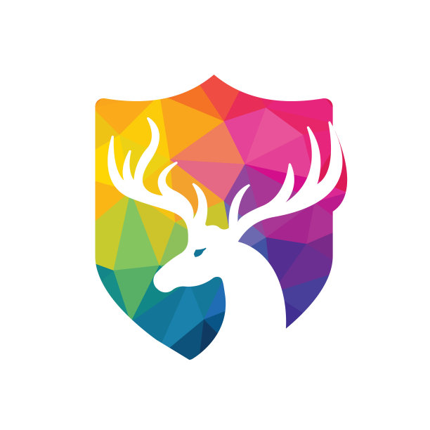 创意鹿向量标志设计模板。图片下载
