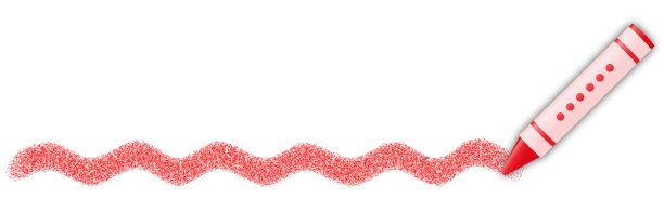 红色蜡笔装饰波浪线突出文本等图片下载