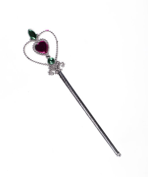 银色魔术棒孤立在白色背景图片下载