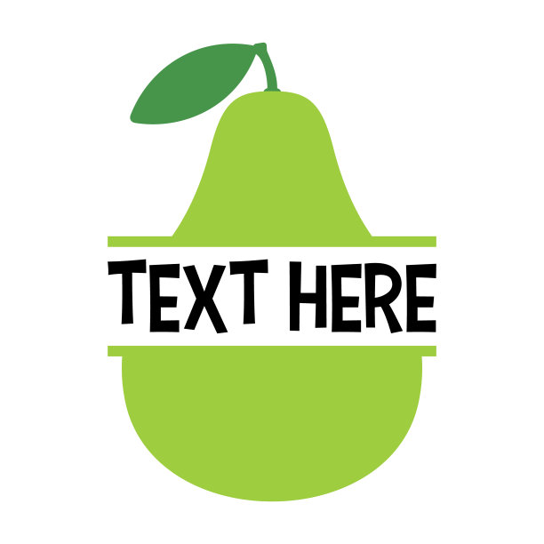 矢量梨名称帧在白色背景图片下载