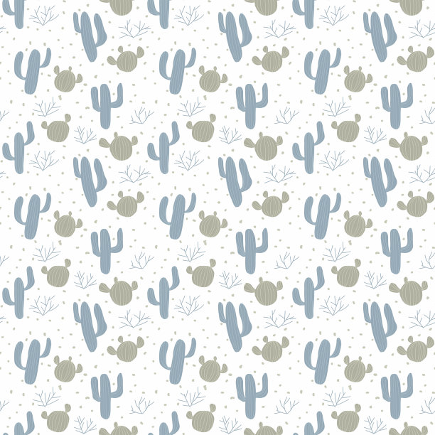 无缝图案与抽象传统仙人掌装饰图片下载