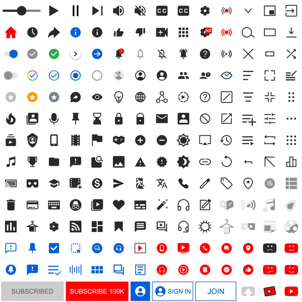 社交媒体界面设计图标图片下载