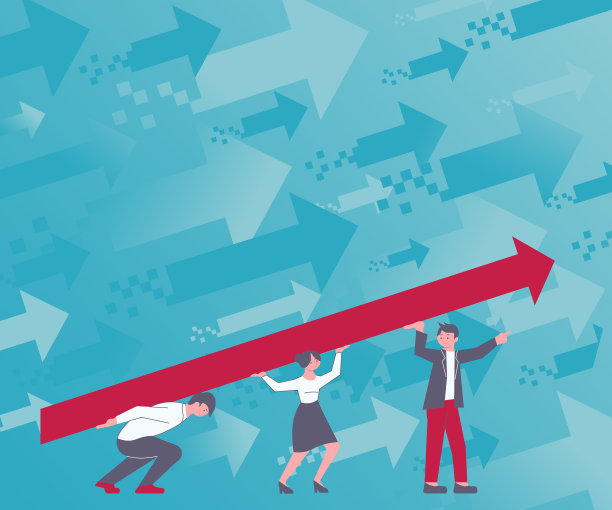 四名同事站着画画图片下载