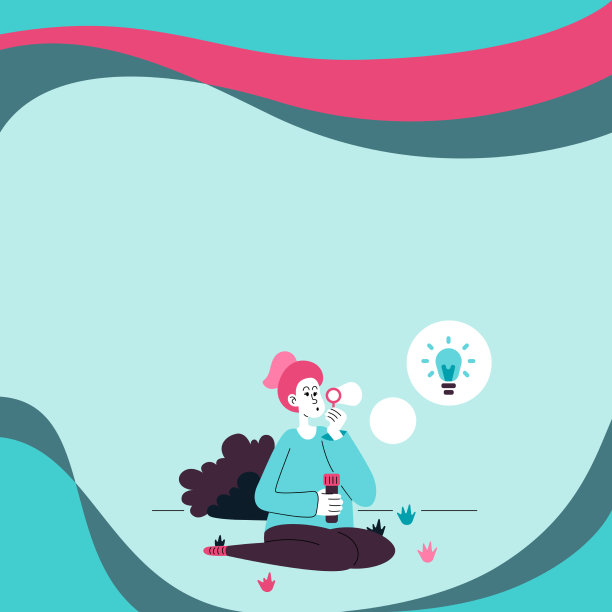 女士坐在公园里吹气球想着图片下载