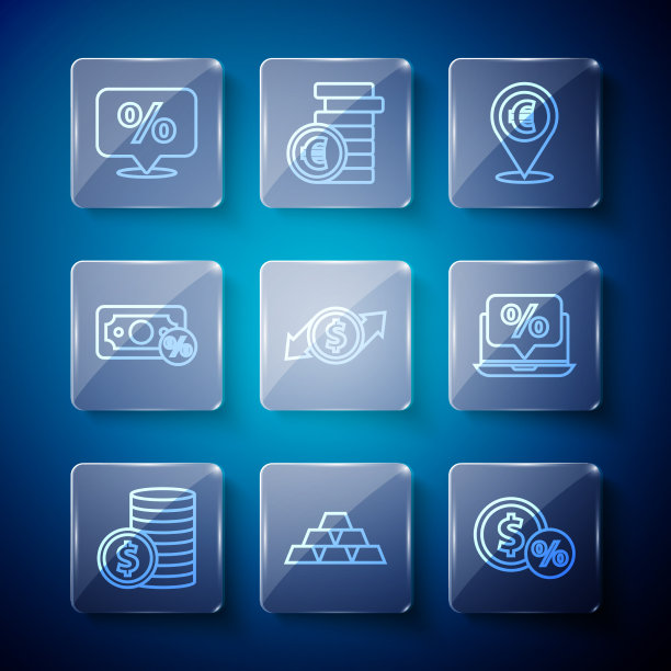 设线硬币货币与美元金条货币图片下载