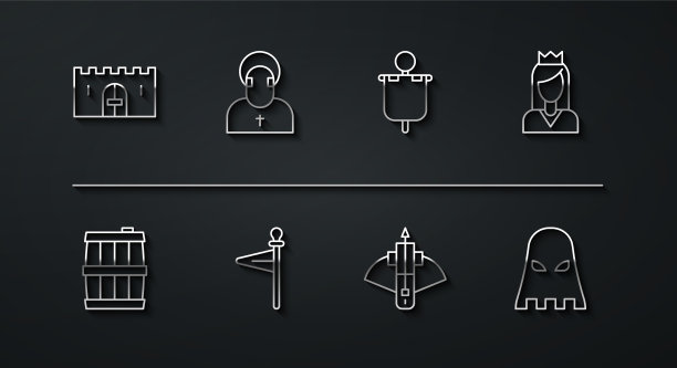 设置中世纪城堡大门木桶图片下载