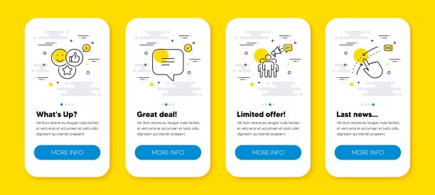 向量集的喜欢，品牌大使和文本消息行图标集。向量图片下载