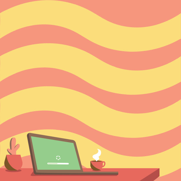 办公桌边用笔记本笔筒和一个图片下载