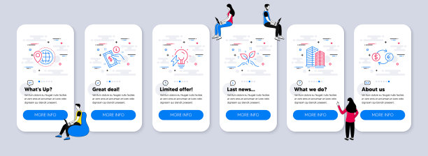 商业图标集包括图标作为摩天大楼图片下载