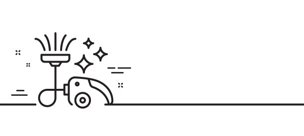 吸尘器线图标清洗服务图片下载