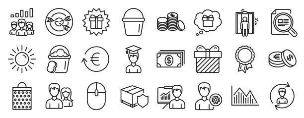 一组线图标，如学生目标图片下载