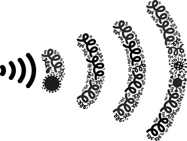 拼贴无线图标的感染微生物图片下载