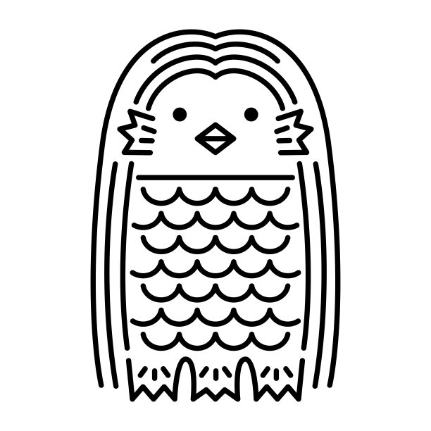 单色插图“阿玛比”，传说中日本瘟疫的守护神图片下载