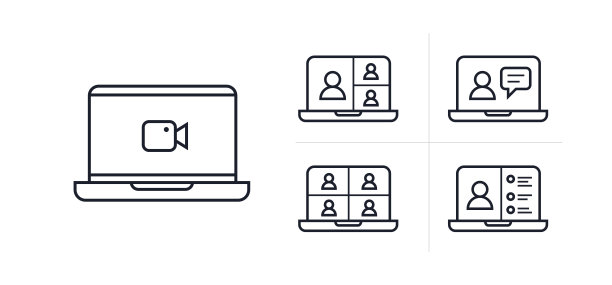实时网络研讨会按钮，图标，徽章标签。矢量插图与老师。在线教育图片下载