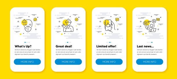 向量集的Like应用程序，修理工和医疗口罩线图标集。向量图片下载