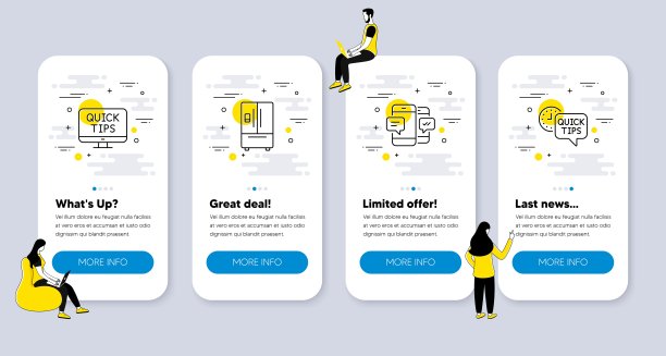 向量集的技术图标有关冰箱，网络教程和智能手机短信。向量图片下载