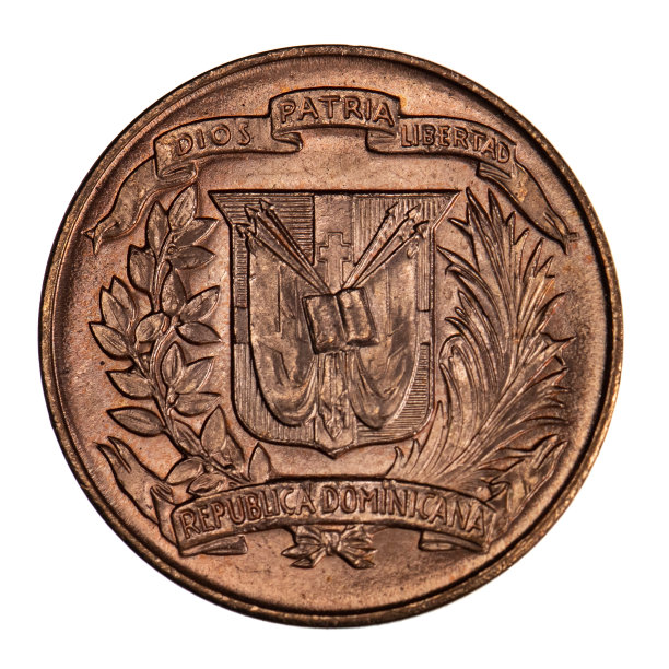 多米尼加共和国青铜纪念币1分图片下载