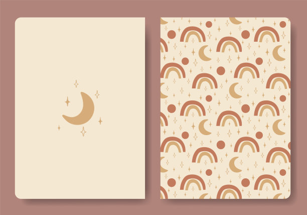 摘要封面模板。通用抽象布局。适用于笔记本、记事本、宣传册、书籍、目录等。无缝模式和蒙版使用，易于调整大小。向量图片下载