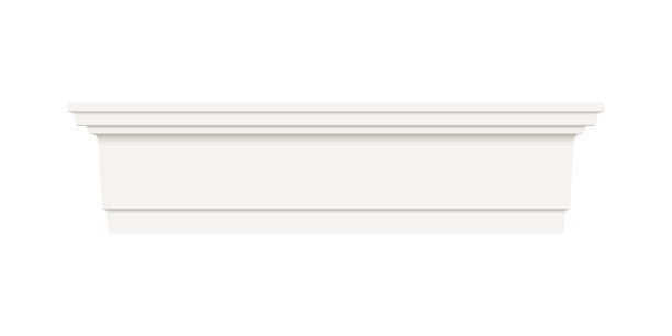 白色踢脚板造型。顶棚与背景分离图片下载
