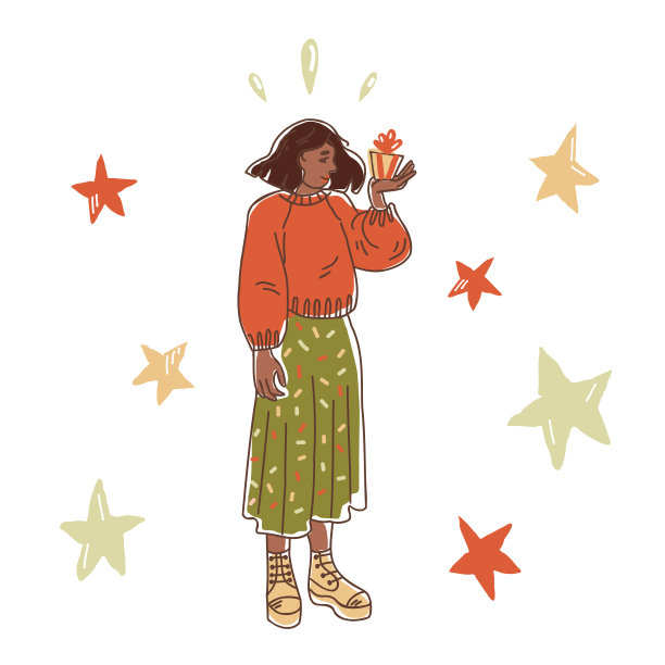 拿着礼盒的女孩图片下载