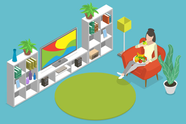 三维等长平面矢量概念插图的健康零食图片下载