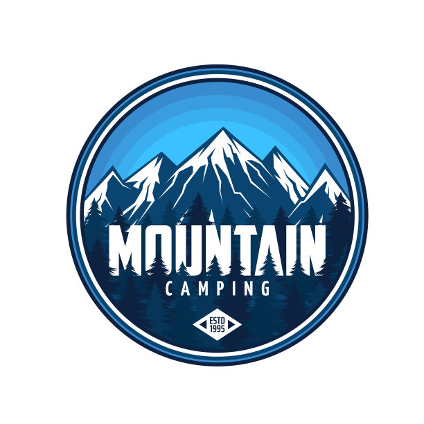 登山露营和攀岩是旅游的标志图片下载