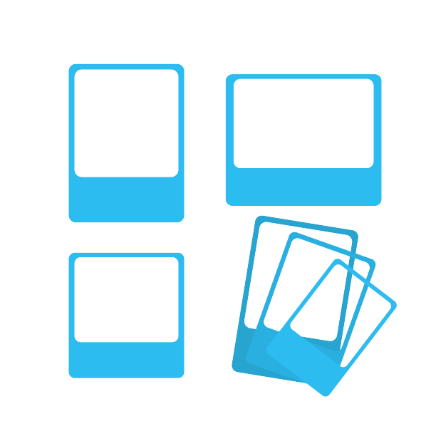 蓝色拍立得相框图片下载