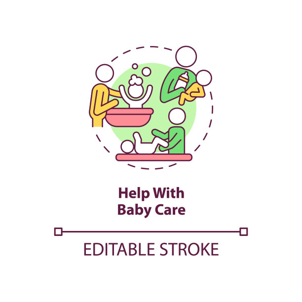 帮助婴儿护理概念图标图片下载