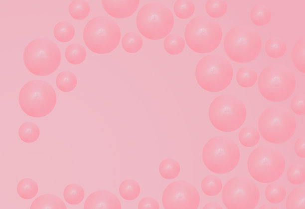 3 d粉红色的球体。带有复制空间的海报模板。图片下载